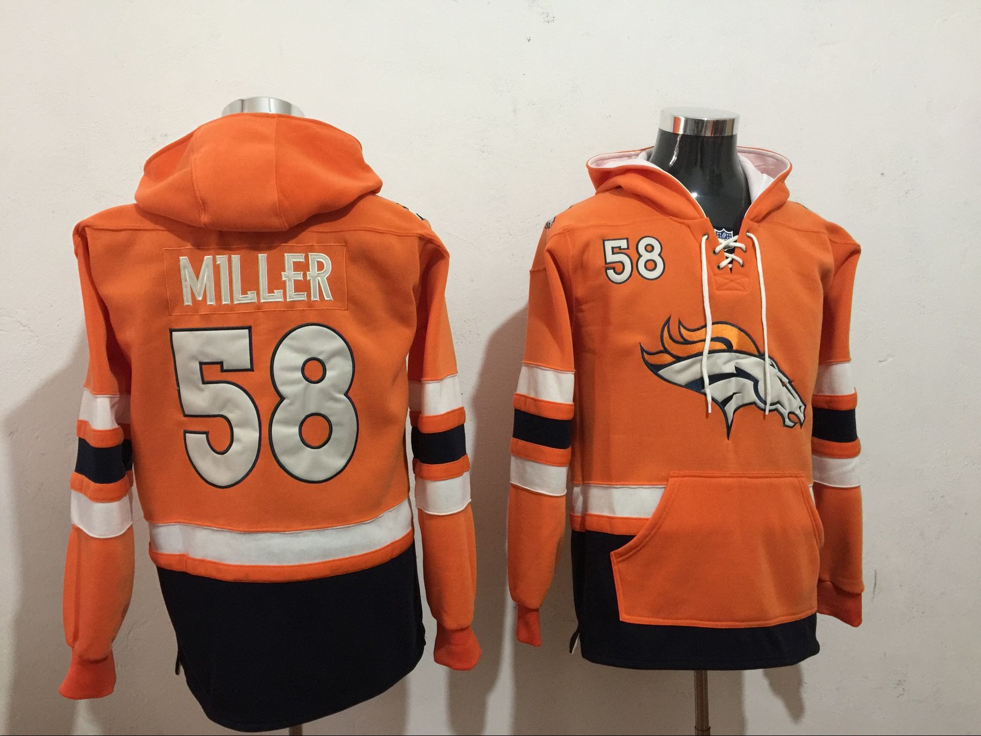 Men NFL Nike Denver Broncos #58 Miller orange Sweatshirts